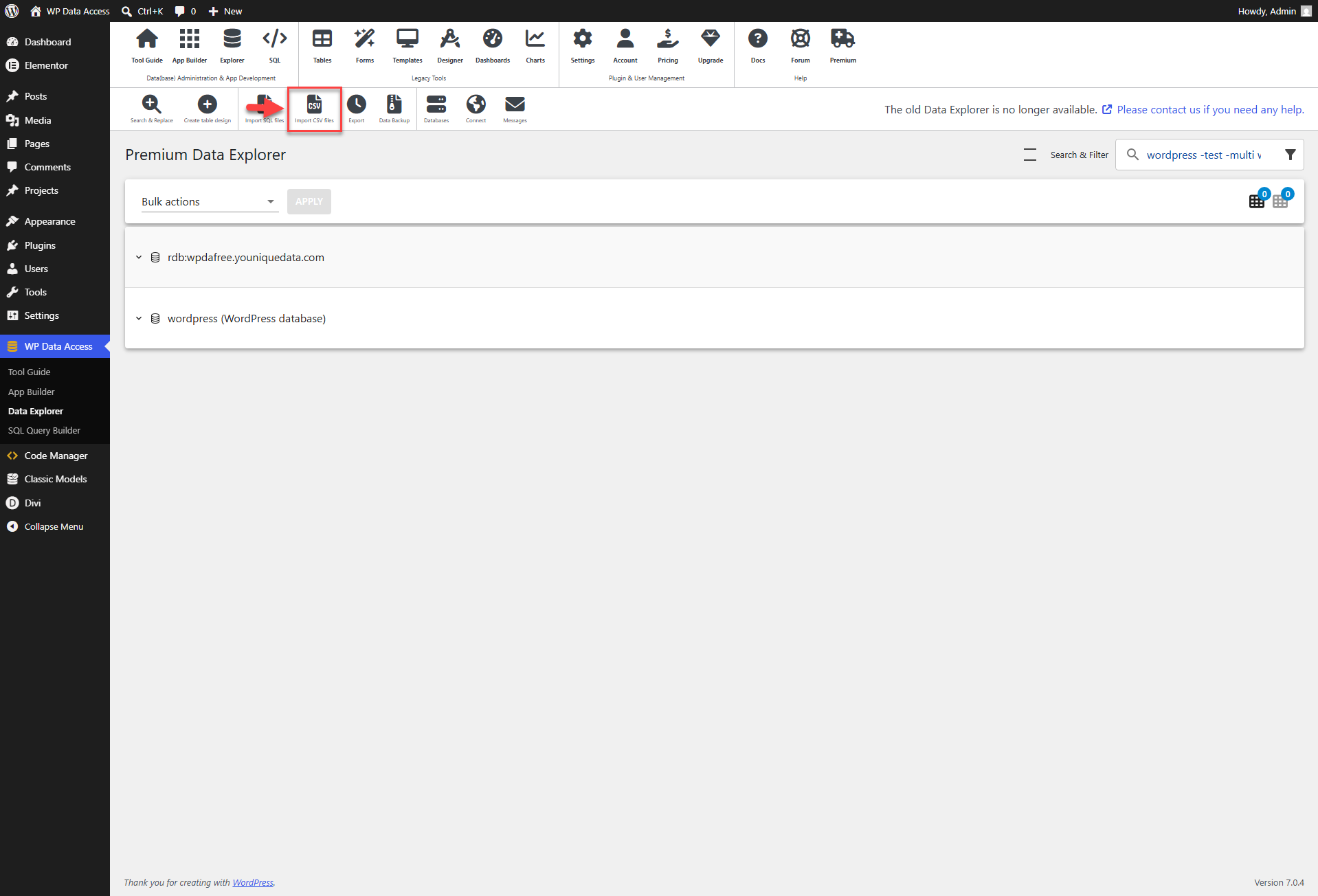 WP Data Access - Data Explorer - Table Manager - Import CSV Files